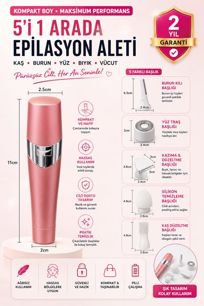LED Aydınlatmalı Şarjlı Epilasyon Aleti Kaş ve Yüz İçin Hassas Kullanım