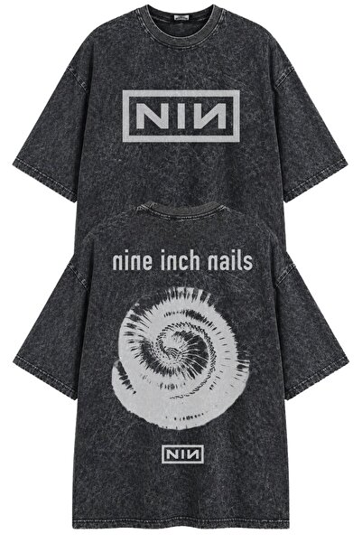 Fuddy Moda تي شيرت مطبوع على الظهر من NIN Nine Inch Nails للجنسين، تي شيرت عت...