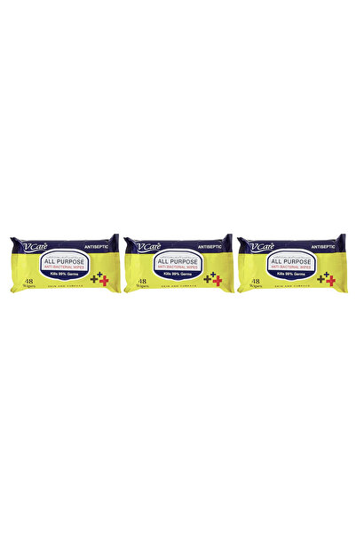 vcare V Care All Purpose Anti Bacterial Wipes - 48'S | Kills 99.9% Of Germs |...