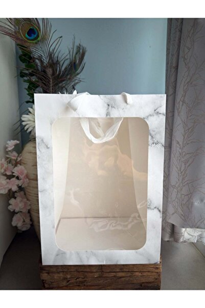 Generic Marble Finish Large Bags Transperant Front - Sold Per Pc