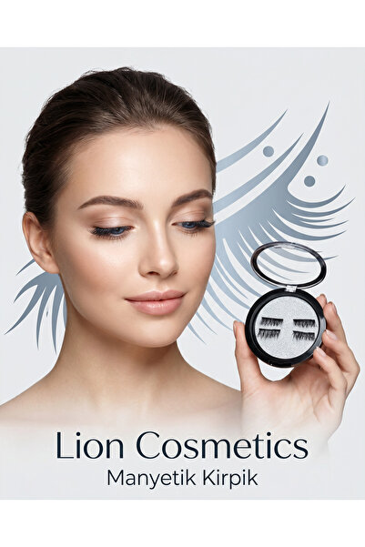 lion cosmetics 4 Parça Boydan Boya Mıknatıslı Takma Kirpik 1 Adet Takma Apara...
