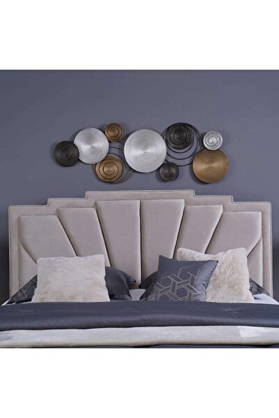 PAN HOME URANUS HEADBOARD VELVET BEIGE L-200 : H-125 CM