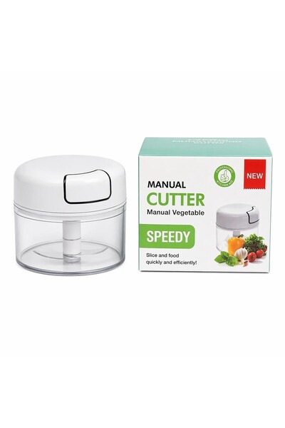 OEM Taietor manual pentru legume, plastic+otel inoxidabil, alb, 9x7 cm