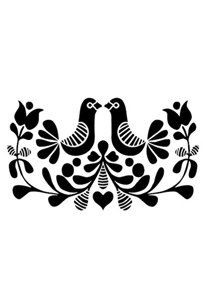 OEM Sablon decorativ Folk Deux, A4, reutilizabil, din plastic, maro
