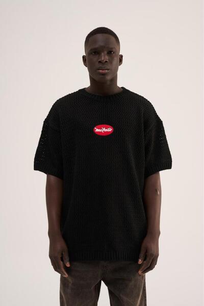 Machinist Tricou pentru bărbați MCHNST cu detalii de procesare, negru