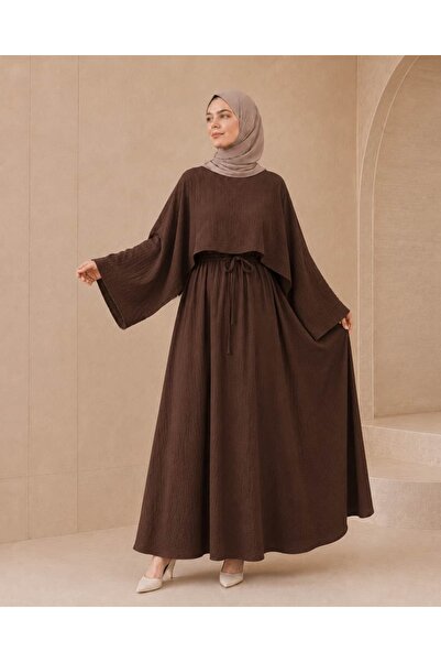 Nissra Ankanoor Oversize Muslin Hijab Dress with Cape on the Front 145 cm Ank...