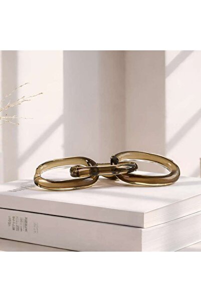 PAN HOME Figaro Glass Chain Decor Accent 33x9x3cm - Brown