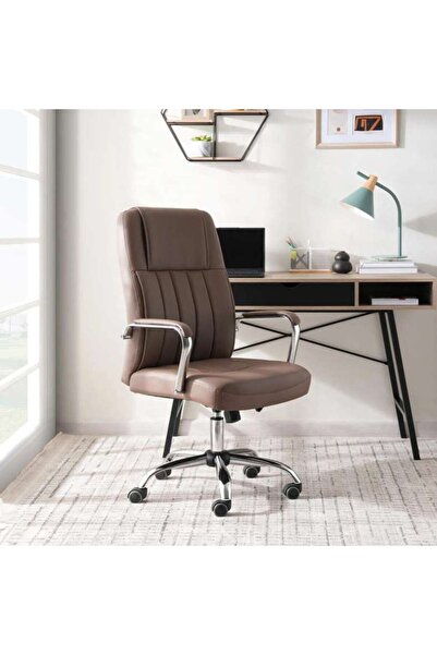 PAN HOME Aida Office High Back Chair -brown