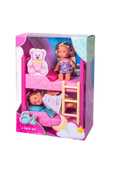 Evi Love Set 2 papusi in paturi supraetajat, Evi Love, 12 cm