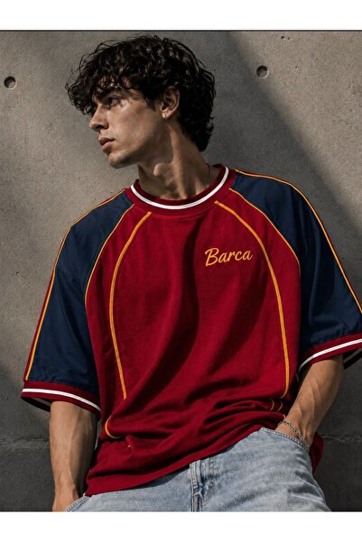 CAWİS Renk bloklu biyeli retro premium tshirt geniş oversize unisex