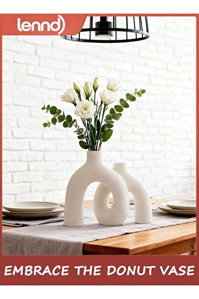 LENND Hug Donut Decorative Vase Set - Modern Nordic Boho Style Vases Home Dec...