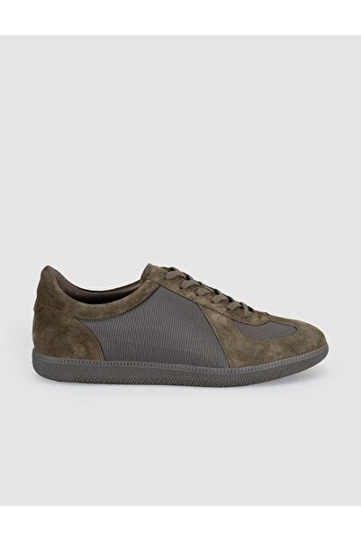 Cabani Genuine Calf Leather Khaki Men's Casual Sneaker Shoes