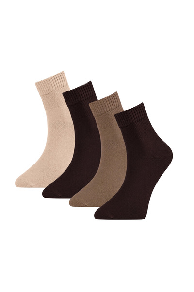 FOURSOLOS Men'S, Bamboo 4-Piece Non-Marking Socks 2 Pcs Dark Brown, 1 Pcs Med...