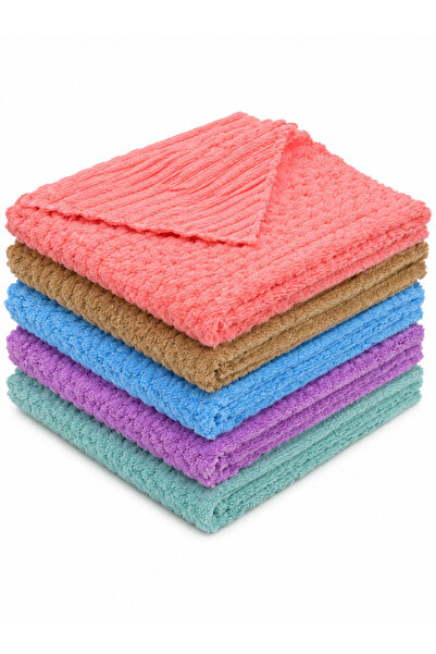 zola Set 5 lavete microfibra, 30 x 30 cm, super absorbante, reutilizabile