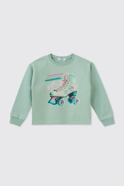 Panço Baby Girl Mint Sweatshirt