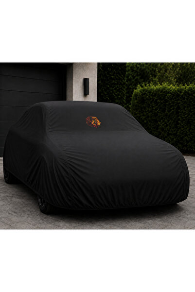 zifona Car Cover Combed Cotton Luxury Washable Black with Lion Logo