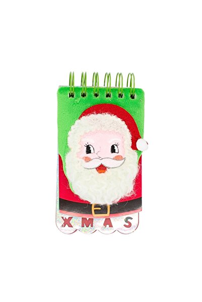 Gift Design Caiet 3D, Moș Crăciun verde, copertă de pluș, 120 de pagini, lega...