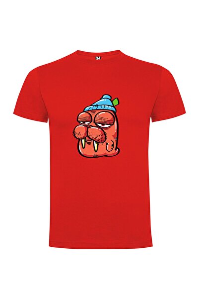 iLovePrints Blue-Hatted Monster Portrait Tshirt