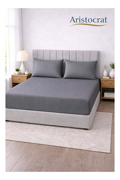 Aristocrat 3-Piece Striped Microfiber Fitted Sheet Set Super King 200x200cm –...