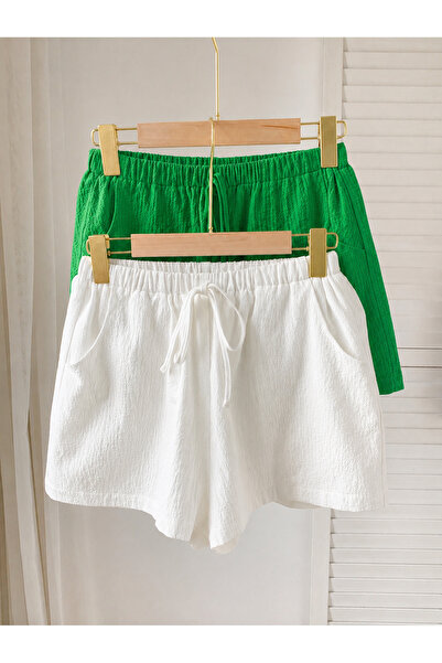 MOONBULL Women's Waist Tied 2-Piece Shorts