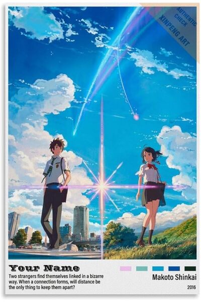 ESSESORIES ملصق جداري لفيلم أنيمي Your Name، ديكور غرفة ذاتي اللصق
