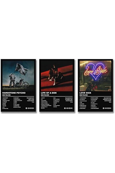 ESSESORIES Don Toliver Rapper Music Album 3pcs Poster Wall Art Set of 3 Room ...