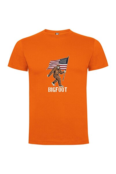 iLovePrints Flag-Waving Sasquatch Tshirt