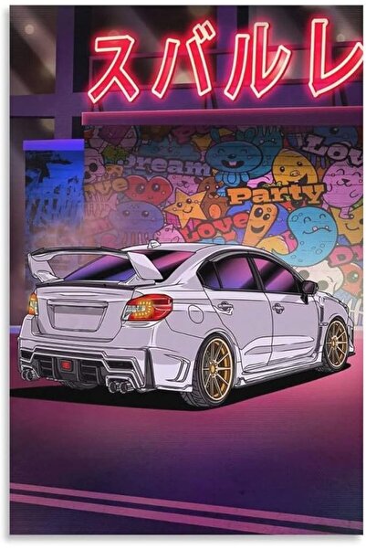 ESSESORIES Fbroceh JDM WRX Sti Car White Punk Poster Wall Art Room Decor Self...