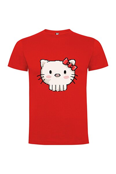 iLovePrints Pixel Cat Girl Glam Tshirt