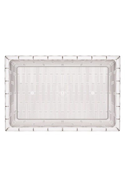 Z Store Tavă de servire din plastic transparent cu model în relief, 42x28x3 cm