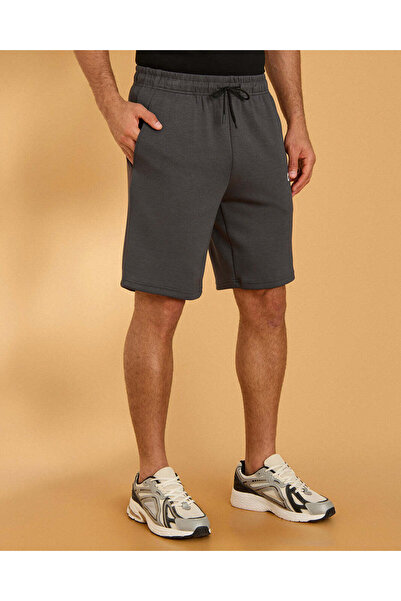 REDTAG Men Charcoal Embellished Shorts