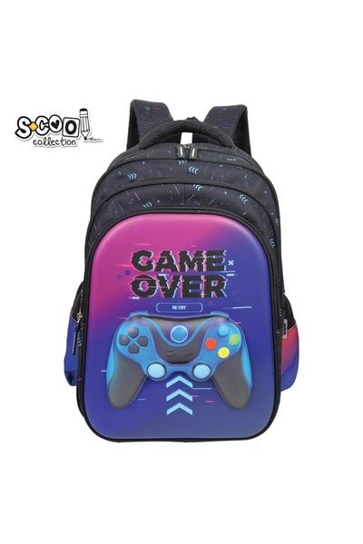 Roben Ghiozdan 3D ergonomic GAME OVER - S-COOL, 43x30x22 cm