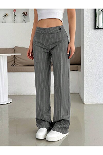 tuzu moda KADIN PANTOLON ÇİZGİLİ KADIN PANTOLON