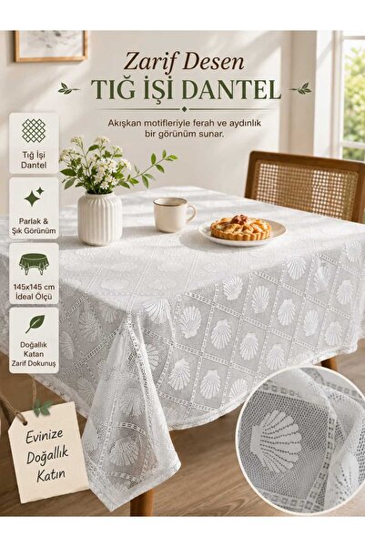 English Home Crochet Lace Tablecloth 145X145 cm |   Stylish Decorative Square...
