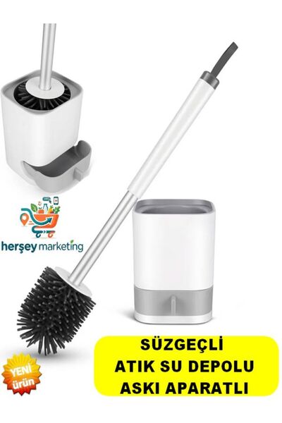 HerŞey Marketing Perie de toaletă din silicon, cu suport, perie elegantă de c...