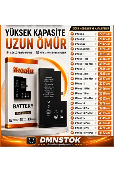 DMNSTOK İPHONE XR BATARYA TAM UYUMLU 2942mAh