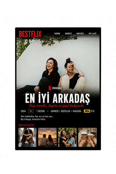REFSTORE Kişiye Özel Film Afişi Tasarımlı Dekota UV Baskı Tablo - Arkadaşa He...