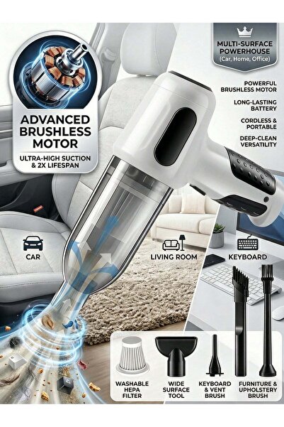 GULF GALLERY Home Car Vacuum Cleaner Super Powerful Suction Mini Handheld Vac...