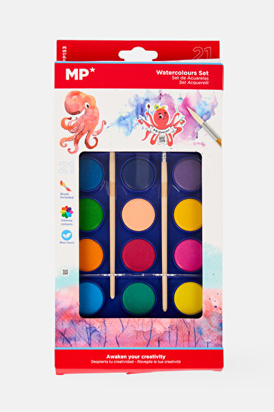 Main Paper 21 Intense Water Colors Set, Multicolor