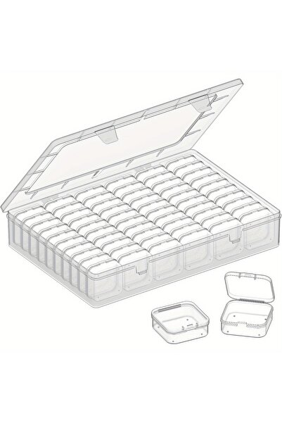 Choice 60G5.5H3460H Bead Organizer Box,61pcs Bead Organizer Box Set, Clear La...
