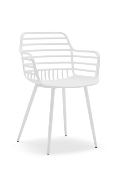 Candy Πολυπροπυλενική Πολυθρόνα CH534-WH Λευκή 52x56.5x81.5εκ. -005B