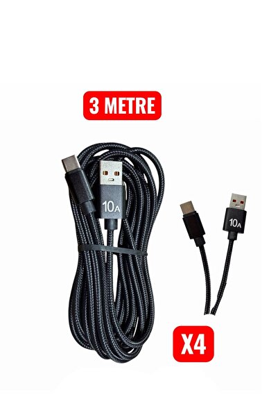 JOYCOR Xbox One S/X, P5 , NS ve Type-C Cihazlarla Uyumlu 3 Metre Örgülü Data ...