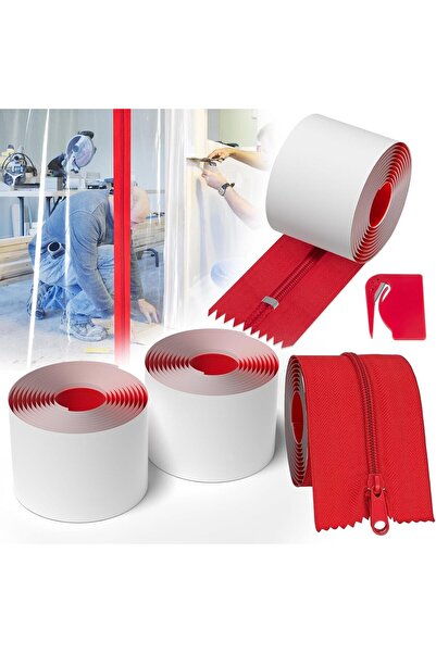 Arabest 2Pcs Heavy Duty Self Adhesive Zipper Door for Dust Barriers, Bulk Con...