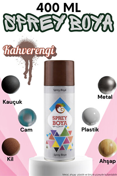KAYRA LEATHER CRAFT 400 ml Sprey Boya Kahverengi Metal Ahşap Beton Duvar Yüze...