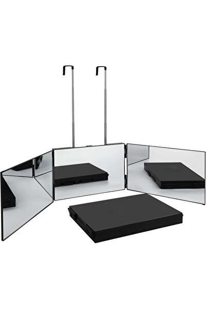 Choice Black Travel Portable 360° Trifold Vanity Makeup Mirror with Height Ad...