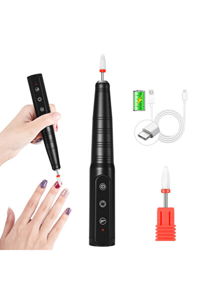 Choice4 L1-Black NEW Electric Nail Drill Machine 12000RPM USB Rechargeable Na...