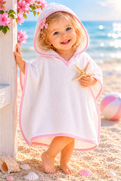 Tomuycuk Baby Girl / Child Bath Towel Pareo 100% Cotton Poncho with Hood – So...
