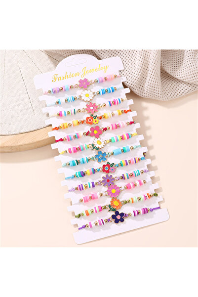 Choice Flower 12Pcs/set Cartoon Colorful Flower Rope Rainbow Fruit Charm Brac...