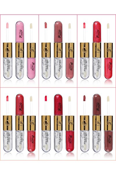 Roesıa Rose Cosmetics Rose 6'lı, Simli, Renkli Lip Gloss Seti