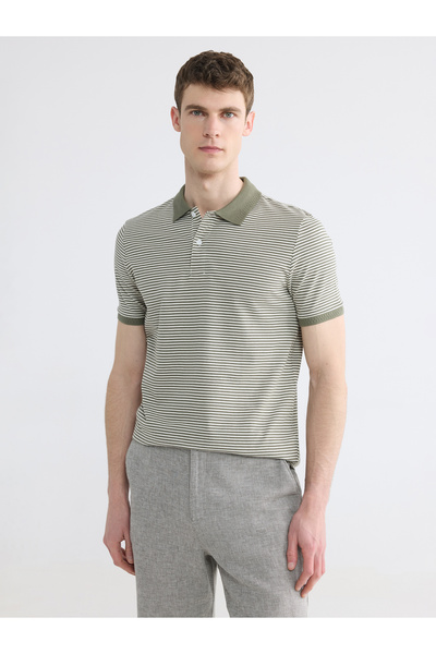 LC Waikiki Tricou polo bărbătesc din pique, cu dungi